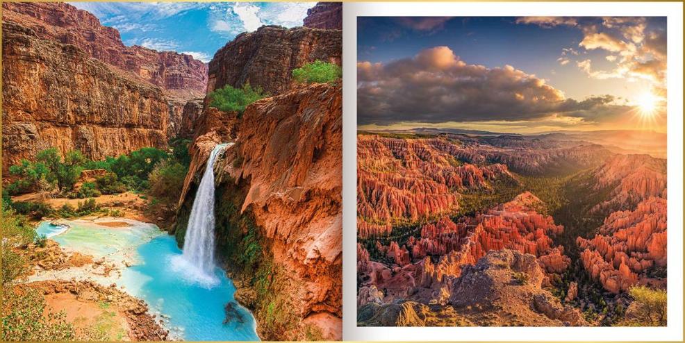 Fotoboek in ontwerpstijl Basic met foto's van Bryce Canyon en Havasu Falls in Amerika