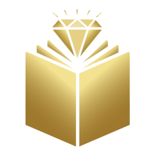 Icoon met gouden fotoboek en diamant